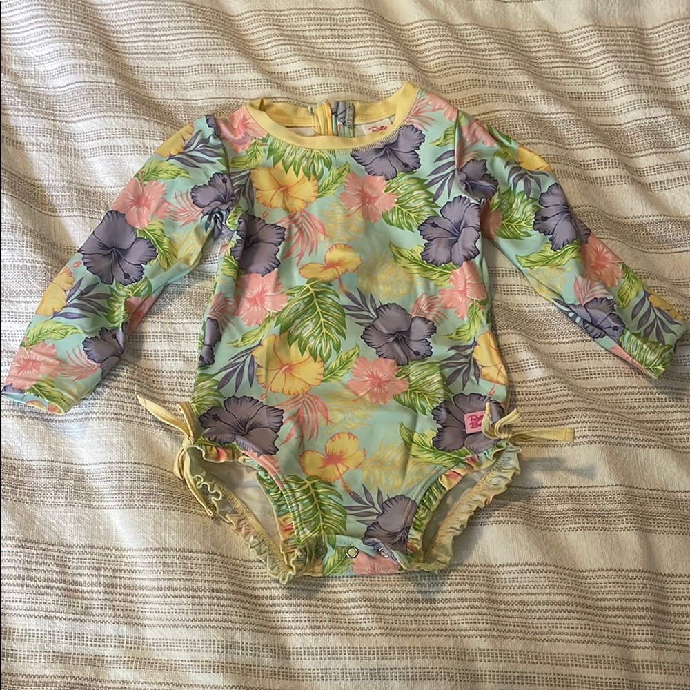 Ruffle Butts Floral Long Sleeve Bathing suit